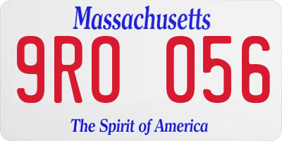 MA license plate 9RO056