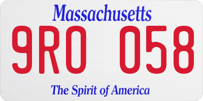 MA license plate 9RO058