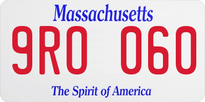 MA license plate 9RO060