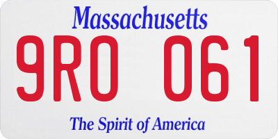 MA license plate 9RO061
