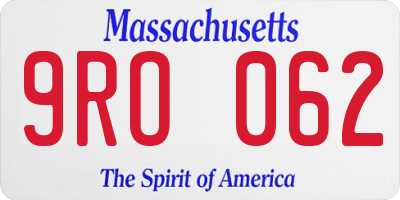 MA license plate 9RO062
