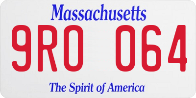MA license plate 9RO064
