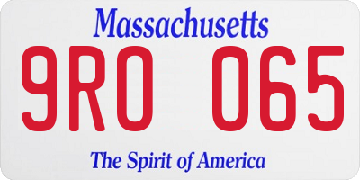 MA license plate 9RO065