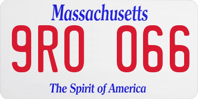 MA license plate 9RO066