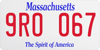 MA license plate 9RO067