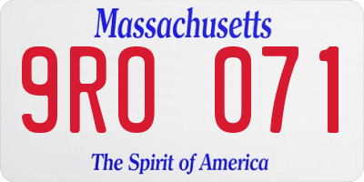 MA license plate 9RO071