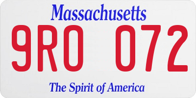 MA license plate 9RO072