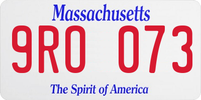 MA license plate 9RO073