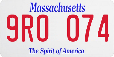 MA license plate 9RO074