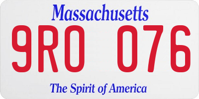 MA license plate 9RO076