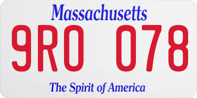 MA license plate 9RO078