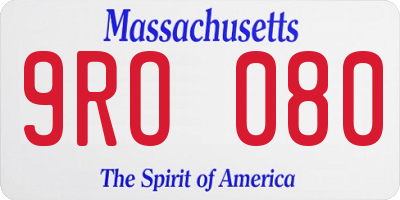 MA license plate 9RO080