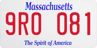 MA license plate 9RO081