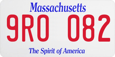 MA license plate 9RO082