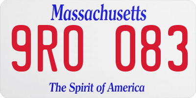 MA license plate 9RO083