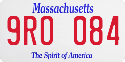 MA license plate 9RO084