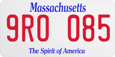 MA license plate 9RO085