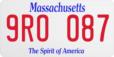 MA license plate 9RO087