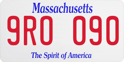MA license plate 9RO090