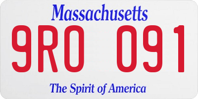 MA license plate 9RO091