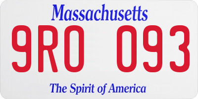 MA license plate 9RO093