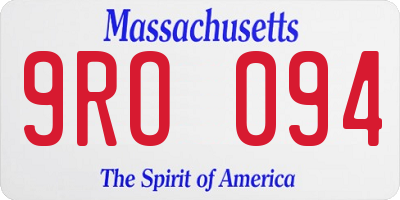 MA license plate 9RO094