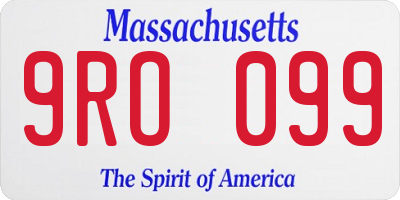 MA license plate 9RO099