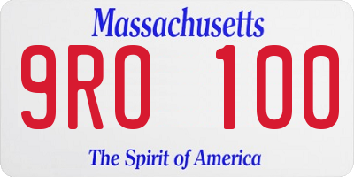 MA license plate 9RO100