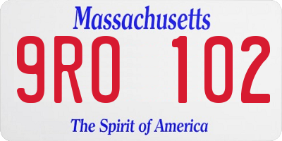 MA license plate 9RO102