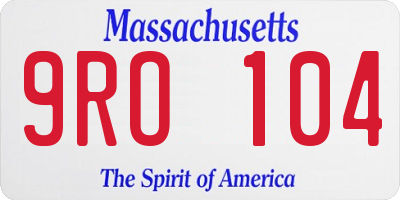 MA license plate 9RO104