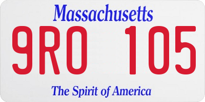 MA license plate 9RO105
