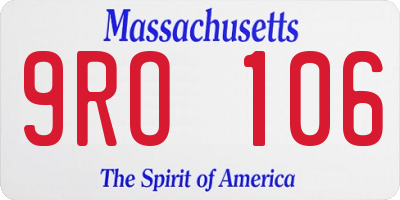 MA license plate 9RO106