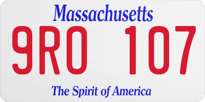 MA license plate 9RO107
