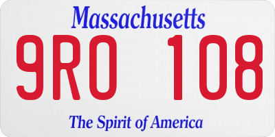 MA license plate 9RO108