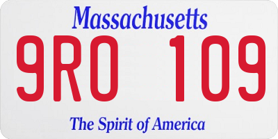 MA license plate 9RO109