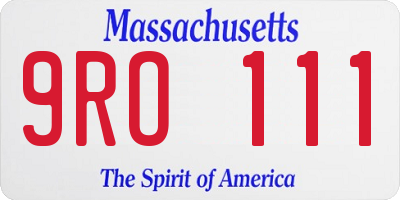 MA license plate 9RO111