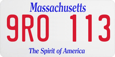 MA license plate 9RO113