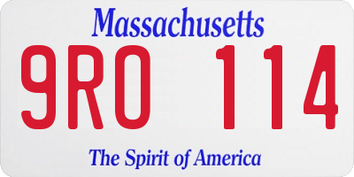 MA license plate 9RO114