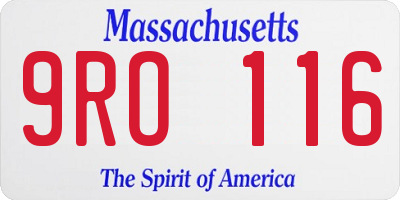 MA license plate 9RO116