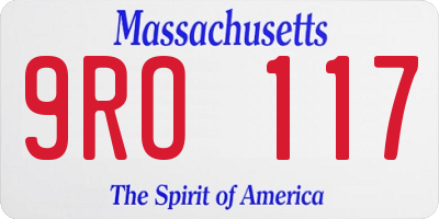 MA license plate 9RO117