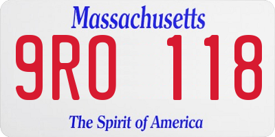 MA license plate 9RO118