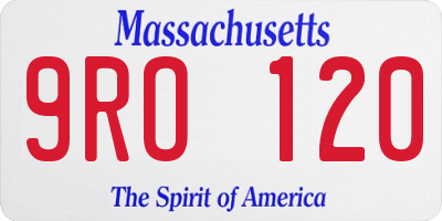 MA license plate 9RO120