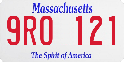 MA license plate 9RO121
