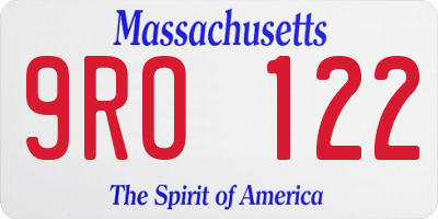 MA license plate 9RO122