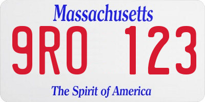MA license plate 9RO123