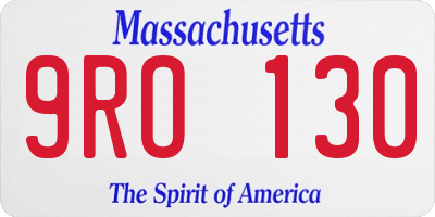 MA license plate 9RO130