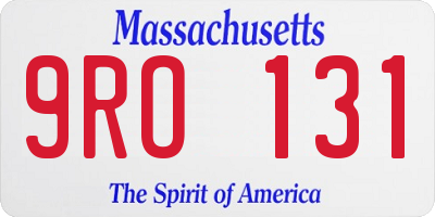 MA license plate 9RO131