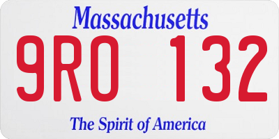 MA license plate 9RO132