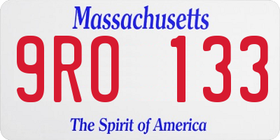 MA license plate 9RO133