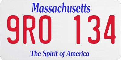 MA license plate 9RO134